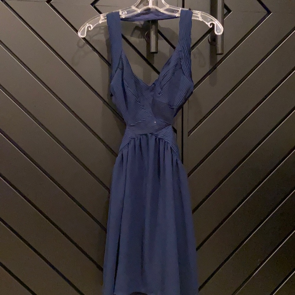 RILEY Satin Halter Midi Dress - Blue
